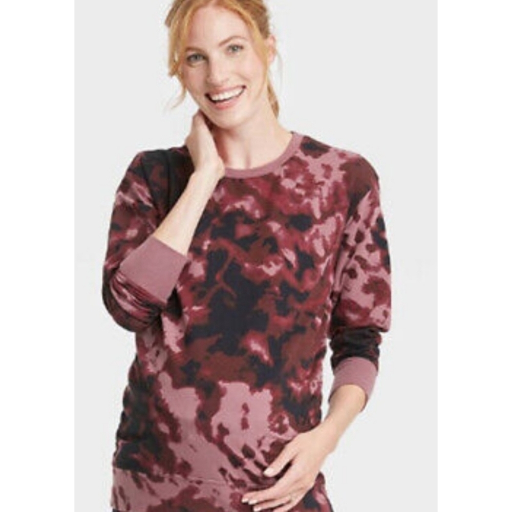 Isabel Maternity Match Back Sweatshirt Burgundy Size S
